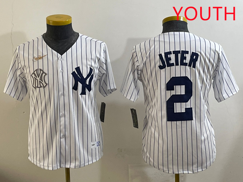 Youth New York Yankees #2 Jeter White 2025 Nike MLB jersey style 17->youth mlb jersey->Youth Jersey